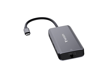 VERBATIM Dokovací stanice USB-C, 6v1, RJ45, HDMI, USB-C PD, 3xUSB 3.0, šedá VERBATIM Dokovací stanice USB-C, 6v1, RJ45, HDMI, USB-C PD, 3xUSB 3.0, šedá
