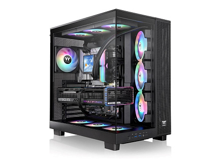 BAZAR THERMALTAKE Case View 380 XL TG ARGB, ATX, Průhledná bočnice, 4x 120mm ARGB Fan, černá POŠKOZENÝ OBAL