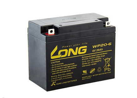 Long 6V 20Ah olověný akumulátor F3 (WP20-6)
