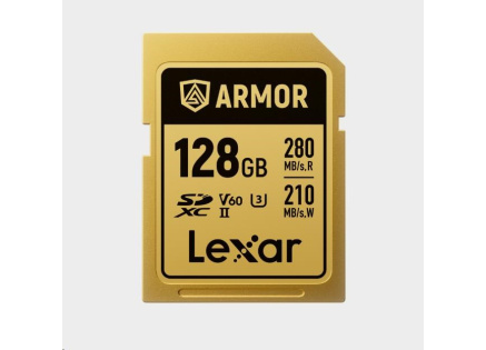 Lexar SDXC ARMOR Gold UHS-II U3, Stainless Steel, IP68 R280/W210 (V60) 128GB