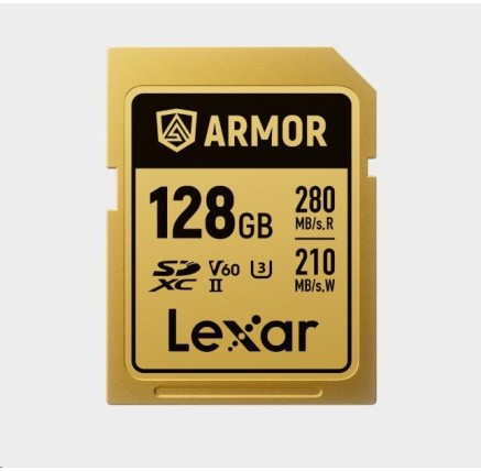 Lexar SDXC ARMOR Gold UHS-II U3, Stainless Steel, IP68 R280/W210 (V60) 128GB