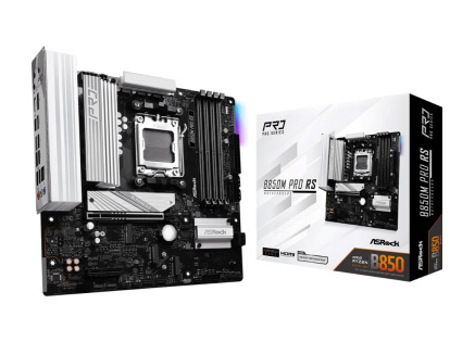 ASRock MB Sc AM5 B850M PRO RS, AMD B850, 4xDDR5, 1xDP, 1xHDMI, mATX ASRock MB Sc AM5 B850M PRO RS, AMD B850, 4xDDR5, 1xDP, 1xHDMI, mATX