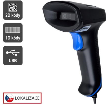 Virtuos CCD 2D čtečka Virtuos HT-851A, USB, bez stojánku, černá