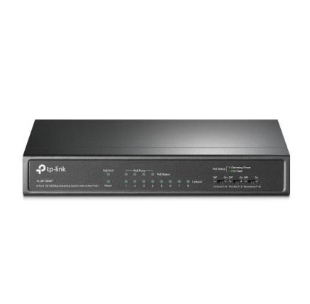 TP-Link switch TL-SF1008P (8x100Mb/s, 4xPoE+, 66W, fanless)