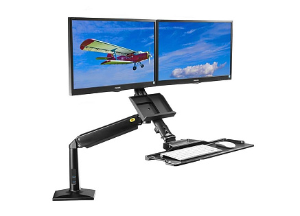 Držák na 2 monitory a klávesnici NB FC24-2A-B