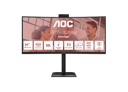 AOC MT VA 34" CU34E4CW - VA panel, 3440x1440, 120Hz, HDMI, DP, USB-C, posk obal
