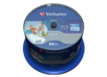 VERBATIM BD-R SL Datalife HTL (50-pack)Blu-Ray/Spindle/6x/25GB Wide Printable VERBATIM BD-R SL Datalife HTL (50-pack)Blu-Ray/Spindle/6x/25GB Wide Printable