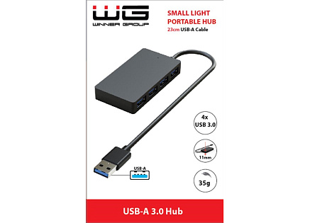 WG - HUB USB-A na 4x USB-A, USB 3.0, 5Gbps, černá WG - HUB USB-A na 4x USB-A, USB 3.0, 5Gbps, černá