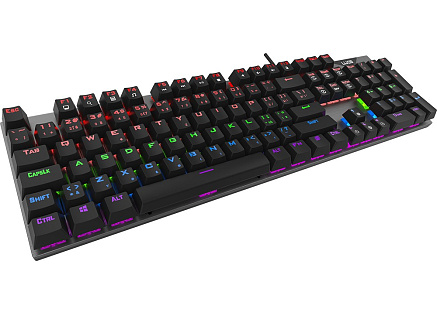 WG - Herní mechanická klávesnice WG, podsvícená, drátová, černá