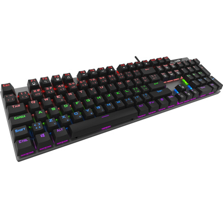 WG - Herní mechanická klávesnice WG, podsvícená, drátová, černá