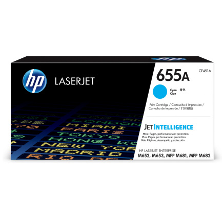 HP 655A Cyan Original LaserJet Toner Cartridge (CF451A) (10,500 pages) HP 655A Cyan Original LaserJet Toner Cartridge (CF451A) (10,500 pages)