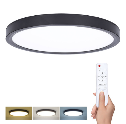 Solight LED osvětlení s dálkovým ovladačem Estela Black, 36W, 2700lm, 30cm, změna chromatičnosti, stmívatelné Solight LED osvětlení s dálkovým ovladačem Estela Black, 36W, 2700lm, 30cm, změna chromatičnosti, stmívatelné