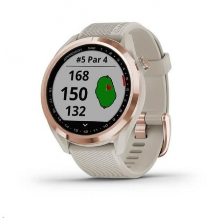 Garmin golfové hodinky Approach S42 Rose Gold/Light Sand Silicone