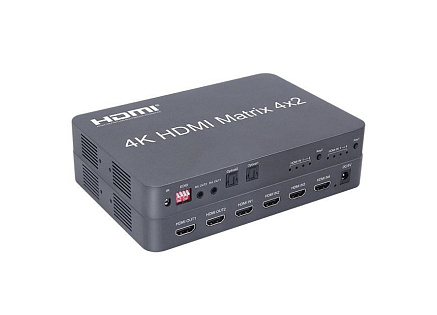 PremiumCord HDMI matrix switch 4:2 s audiem, rozlišení 4Kx2K