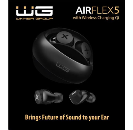 WG - Bluetooth sluchátka WG AirFlex 5, ENC, podpora Qi, černá