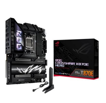ASUS MB Sc AM5 ROG CROSSHAIR X870E HERO, AMD X870, 4xDDR5, 1xHDMI, 2xUSB4, WiFi