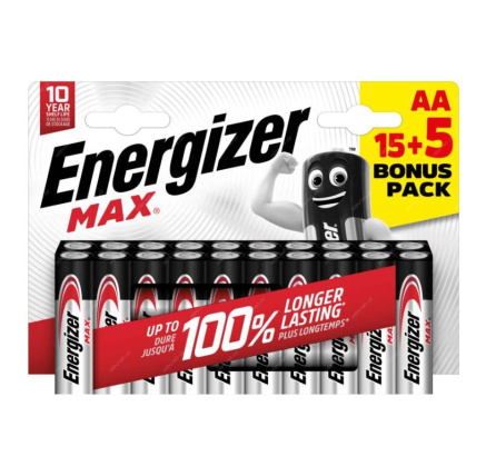 Energizer LR6/20 Max AA 15+5 zdarma Energizer LR6/20 Max AA 15+5 zdarma