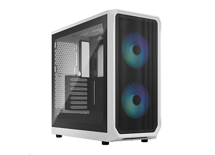 FRACTAL DESIGN skříň Focus 2 RGB White TG Clear Tint, 2x USB 3.0, bez zdroje, mATX