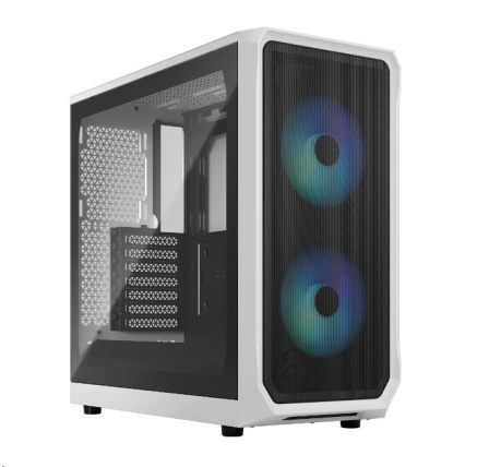 FRACTAL DESIGN skříň Focus 2 RGB White TG Clear Tint, 2x USB 3.0, bez zdroje, mATX