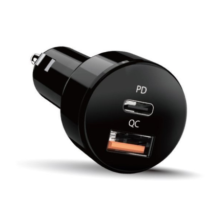 GENIUS autonabíječka PD-36AC-Car, 36W (2x18W), rychlé nabíjení, USB-C PD3.0, USB-A QC3.0, černá GENIUS autonabíječka PD-36AC-Car, 36W (2x18W), rychlé nabíjení, USB-C PD3.0, USB-A QC3.0, černá