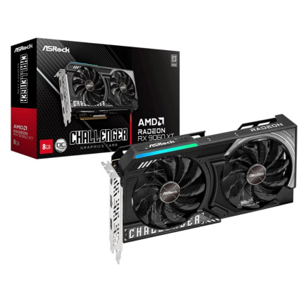 ASRock VGA AMD Radeon RX 9060 XT Challenger 8GB OC, RX 9060 XT, 8GB GDDR6, 2xDP, 1xHDMI
