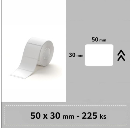 Niimbot štítky PL 50x30mm 225ks Bílé pro M2-H Niimbot štítky PL 50x30mm 225ks Bílé pro M2-H