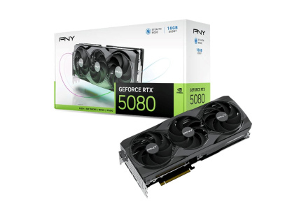 PNY VGA Nvidia GeForce RTX 5080 16GB Triple Fan, RTX 5080, 16GB GDDR7, 3xDP, 1xHDMI