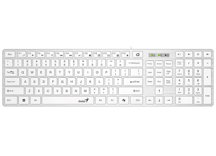 Genius Klávesnice Slimstar 126, Drátová USB, CZ+SK layout, Copilot klávesa, Bílá