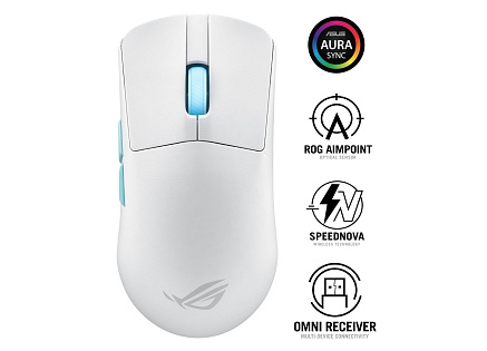 ASUS myš ROG Harpe Ace Aim Lab Edition, Bluetooth, bílá