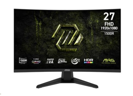 MSI LCD MAG 275CF X24, 27", 1920x1080, Rapid VA, 0,5 ms, VESA 100x100, Black