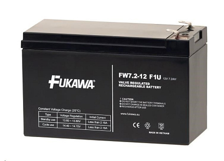 Baterie - FUKAWA FW 7,2-12 F1U (12V/7,2 Ah - Faston 187), konektor - 4.8mm, životnost 5let Baterie - FUKAWA FW 7,2-12 F1U (12V/7,2 Ah - Faston 187), konektor - 4.8mm, životnost 5let