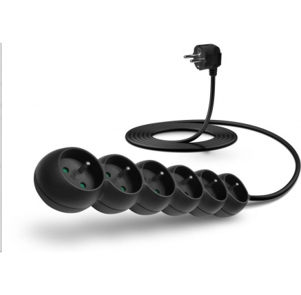 CONNECT IT prodlužovací kabel 230 V, 6 zásuvek, 3 m, bez vypínače (černý) CONNECT IT prodlužovací kabel 230 V, 6 zásuvek, 3 m, bez vypínače (černý)