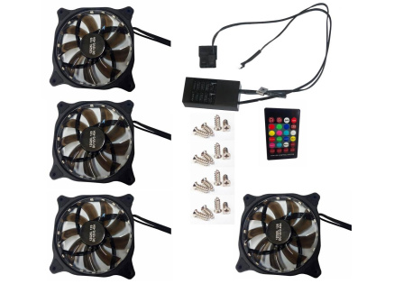 EUROCASE ventilátor RGB 120mm (spot Led), set 4ks + controller EUROCASE ventilátor RGB 120mm (spot Led), set 4ks + controller
