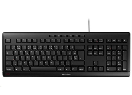 CHERRY klávesnice STREAM, drátová, USB, CZ+SK layout, černá