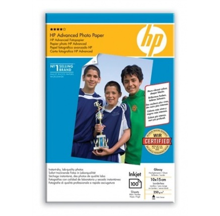 HP Advanced Glossy Photo Paper-100 sht/10 x 15 cm borderless,  250 g/m2, Q8692A