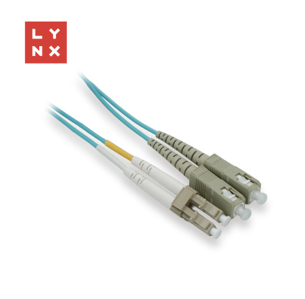 LYNX duplexní patch kabel MM, OM3, LC/SC, 50/125µm, 10m