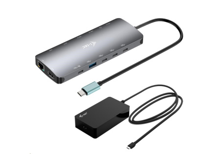 i-tec USB-C Metal Nano 3x Display Dock, 2x HDMI 1x USB-C video,PD 140W + Universal Charger 140 W