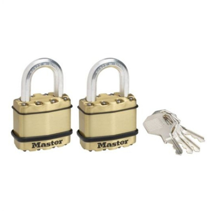 Master Lock Mosazný visací zámek -  Excell - 45mm (2 ks / blistr)