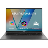 ASUS NTB Vivobook S 16 (M3607KA-OLED022X), R7 AI 350, 16" 1920x1200 OLED, 32GB, 1TB SSD, Radeon, W11 Pro, Matte Gray