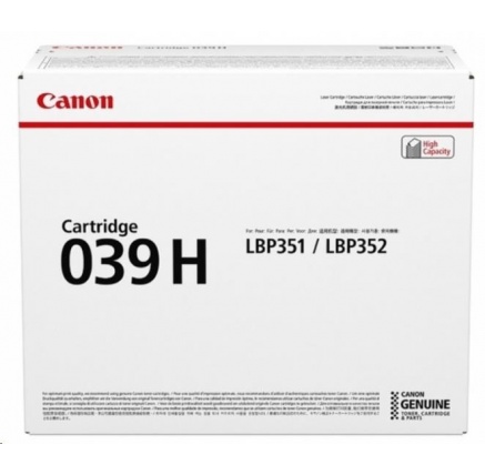 Canon TONER CRG 039 černý pro i-Sensys LBP 351 a 352 (11 000 str.) Canon TONER CRG 039 černý pro i-Sensys LBP 351 a 352 (11 000 str.)