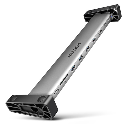 AXAGON HMC-10HLS, USB 5Gbps hub, 4x USB-A, HDMI 4k/60Hz, RJ-45 GLAN, SD/mSD, PD 100W, kabel USB-C 25cm