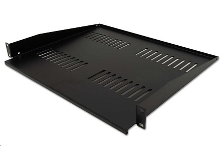 XtendLan 19" předsunutá police s perforací 1U/400mm, nosnost 25kg, černá
