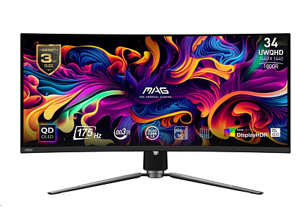 MSI LCD MAG 341CQP QD-OLED, 34", 3440x1440, QD-OLED, 0,03ms, VESA 100x100, Black MSI LCD MAG 341CQP QD-OLED, 34", 3440x1440, QD-OLED, 0,03ms, VESA 100x100, Black