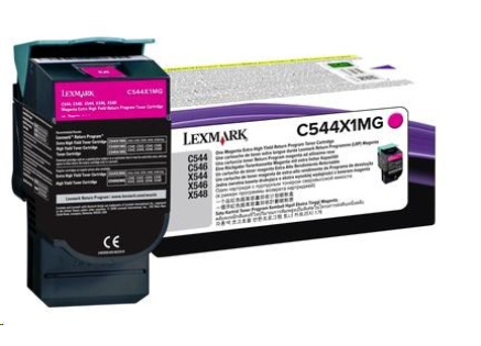 LEXMARK C544, X544 Magenta Extra High Yield Return Programme Toner Cartridge (4K)