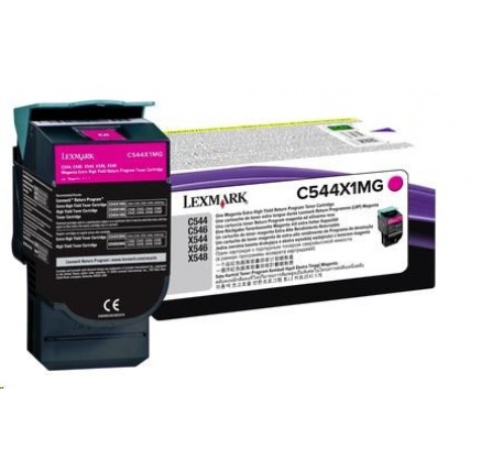LEXMARK C544, X544 Magenta Extra High Yield Return Programme Toner Cartridge (4K) LEXMARK C544, X544 Magenta Extra High Yield Return Programme Toner Cartridge (4K)