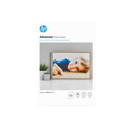 HP Advanced Glossy Photo Paper-20 sht/A3/297 x 420 mm,  10.5 mil,  250 g/m2, Q8697A