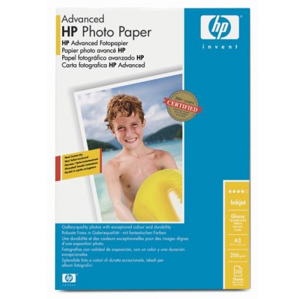 HP Advanced Glossy Photo Paper-20 sht/A3/297 x 420 mm,  10.5 mil,  250 g/m2, Q8697A