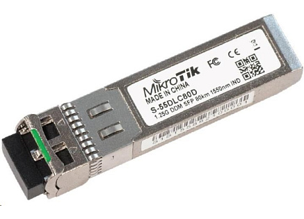 MikroTik SFP (miniGBIC) modul S-55DLC80D, SM, 80km, 1.25G, 1550nm, LC duplexní MikroTik SFP (miniGBIC) modul S-55DLC80D, SM, 80km, 1.25G, 1550nm, LC duplexní