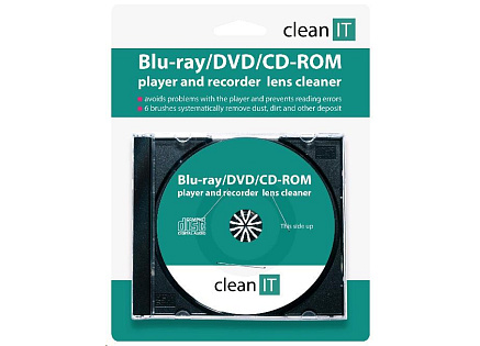 CLEAN IT čistící CD pro Blu-ray/DVD/CD-ROM přehrávače (náhrada za CL-32) CLEAN IT čistící CD pro Blu-ray/DVD/CD-ROM přehrávače (náhrada za CL-32)