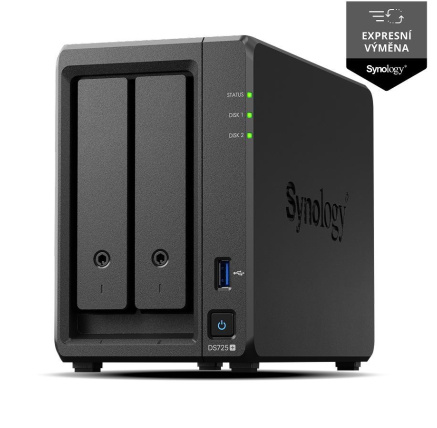Synology DS725+ DiskStation (2C/RyzenR1600/2,6-3,1GHz/4GBRAM/2xSATA/2xM.2/1xUSB3.2/1x2,5GbE/1xGbE/1xUSB-C)